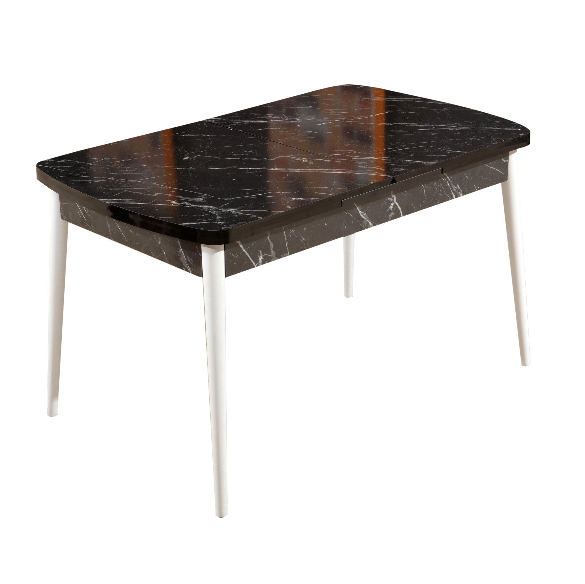 Mesa de Jantar Extensível-Bendir-Preto
Branco