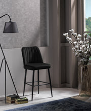Conjunto de bancos de bar - 49 x 99 x 45 cm - preto - painel de partículas e metal
