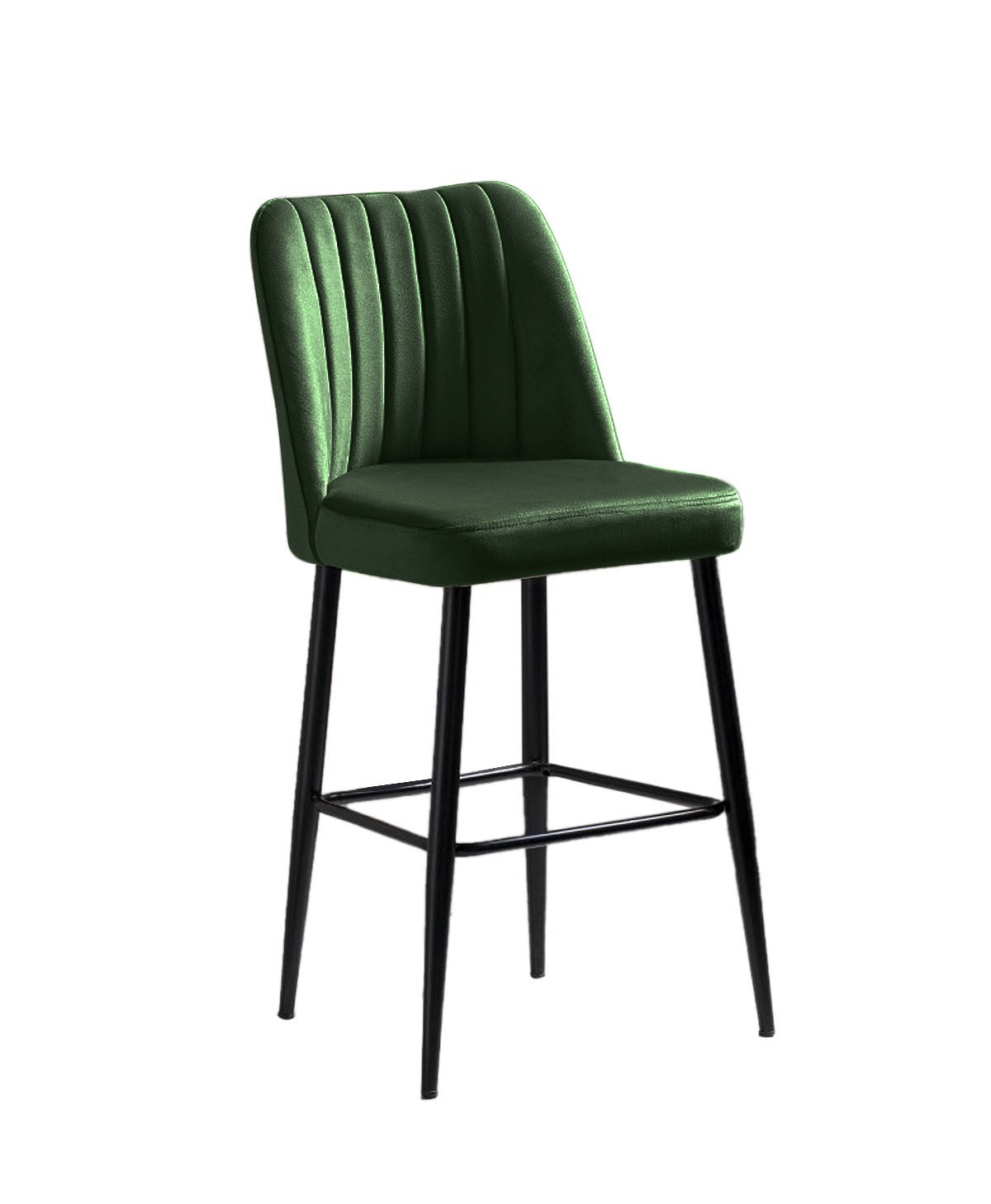 Conjunto de bancos de bar (2 peças) – 49 cm x 99 cm x 45 cm – Verde e Preto – Melamina e poliéster