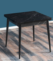 Mesa de jantar – 80 cm x 80 cm x 76.5 cm – Preto e Branco – Melamina