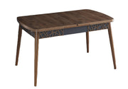 Mesa de Jantar Extensível – 131.5 cm a 170 cm – Noz – Painéis de partículas revestidos a melamina