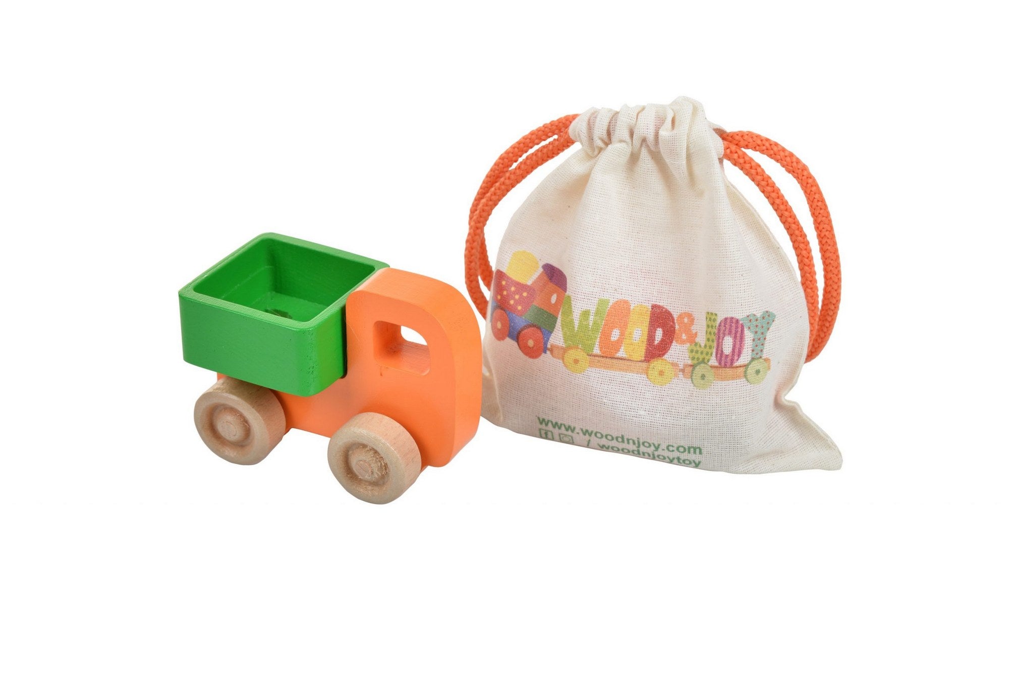 Brinquedo Mini Truck – 9 cm x 6,5 cm x 5 cm – Laranja – 100% pinho