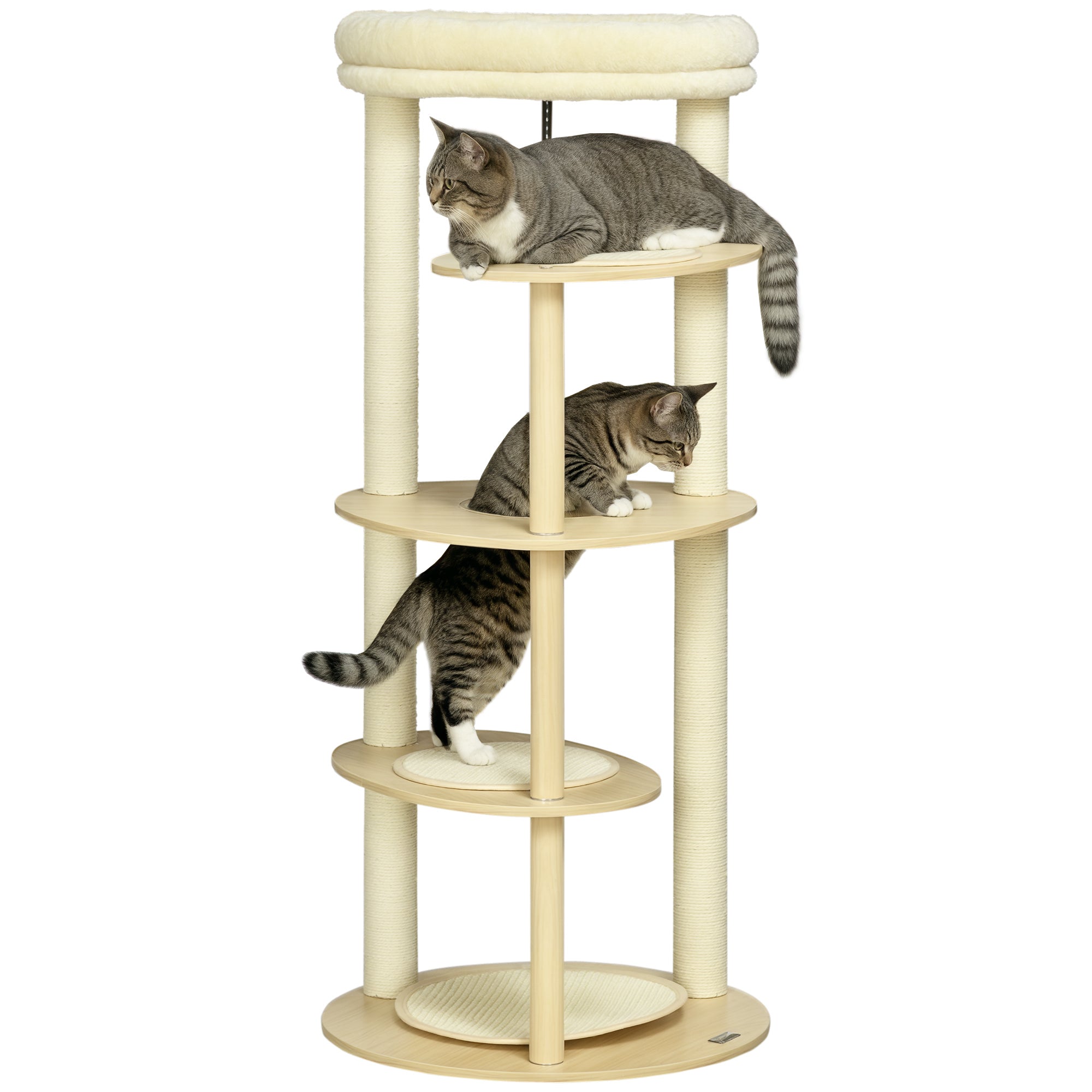 Torre de Arranhar para Gatos Ø54x123,5 cm Cor de Carvalho