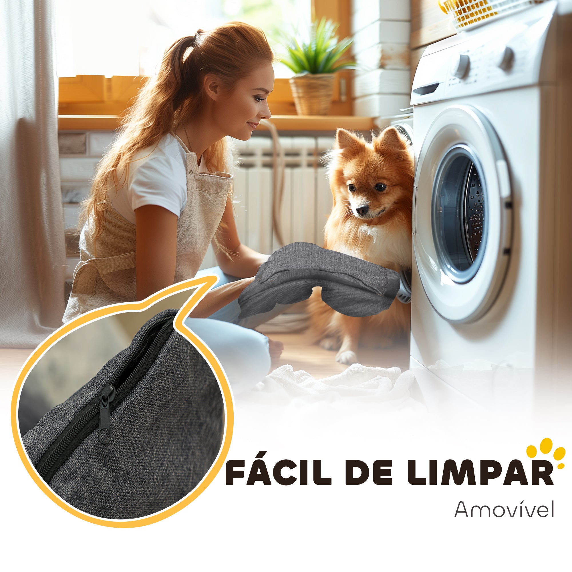 Cama para Cães Pequenos 70x50x30 cm Cinza