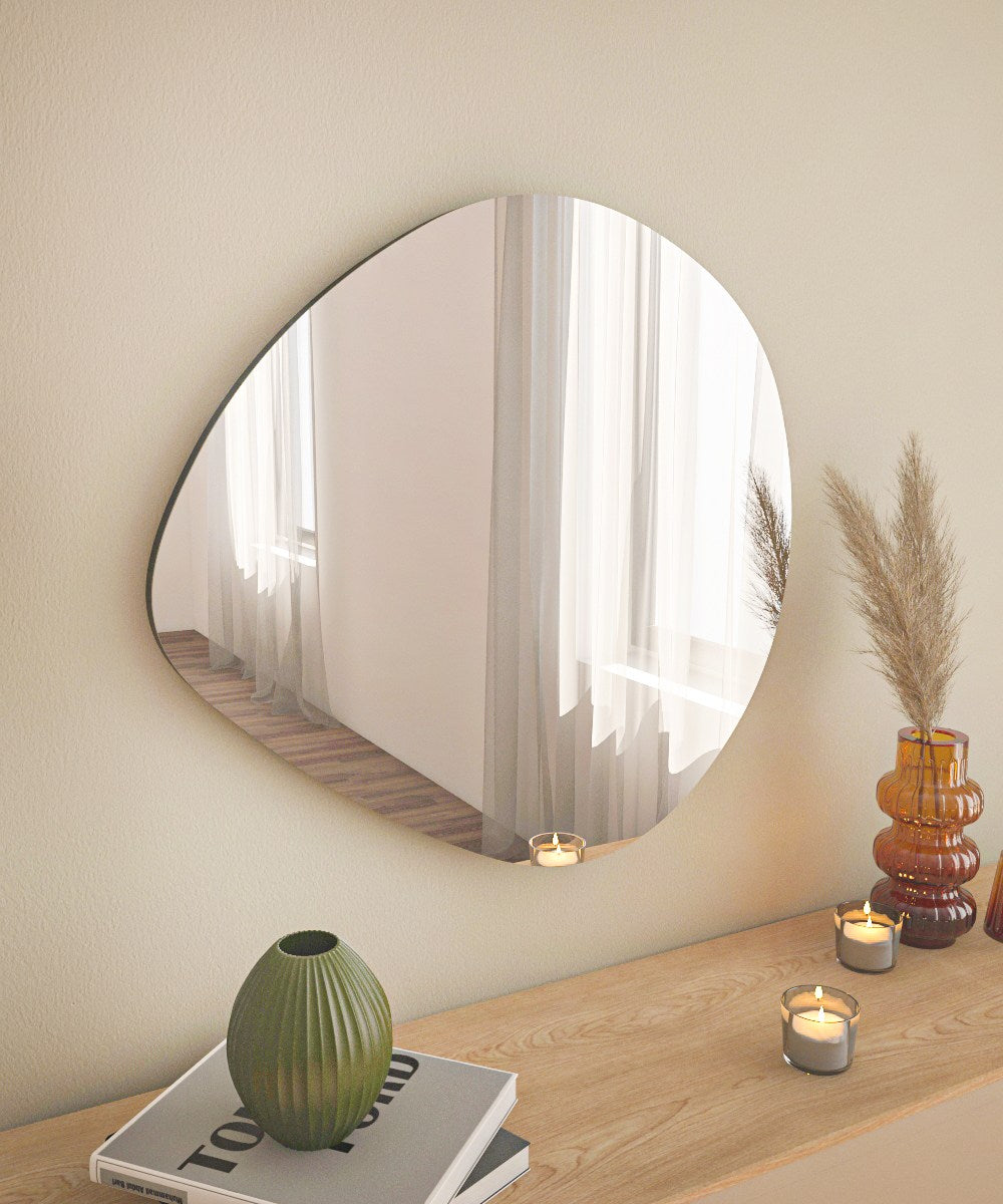 Espelho de cômoda elegante preto, 60 x 60 cm | 100% MDF, Flotal-E ecológico | Design de parede, perfeito para quartos e closets modernos