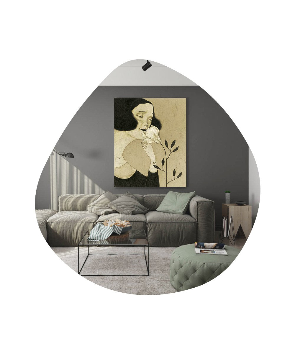 Espelho de cômoda elegante preto, 60 x 60 cm | 100% MDF, Flotal-E ecológico | Design de parede, perfeito para quartos e closets modernos