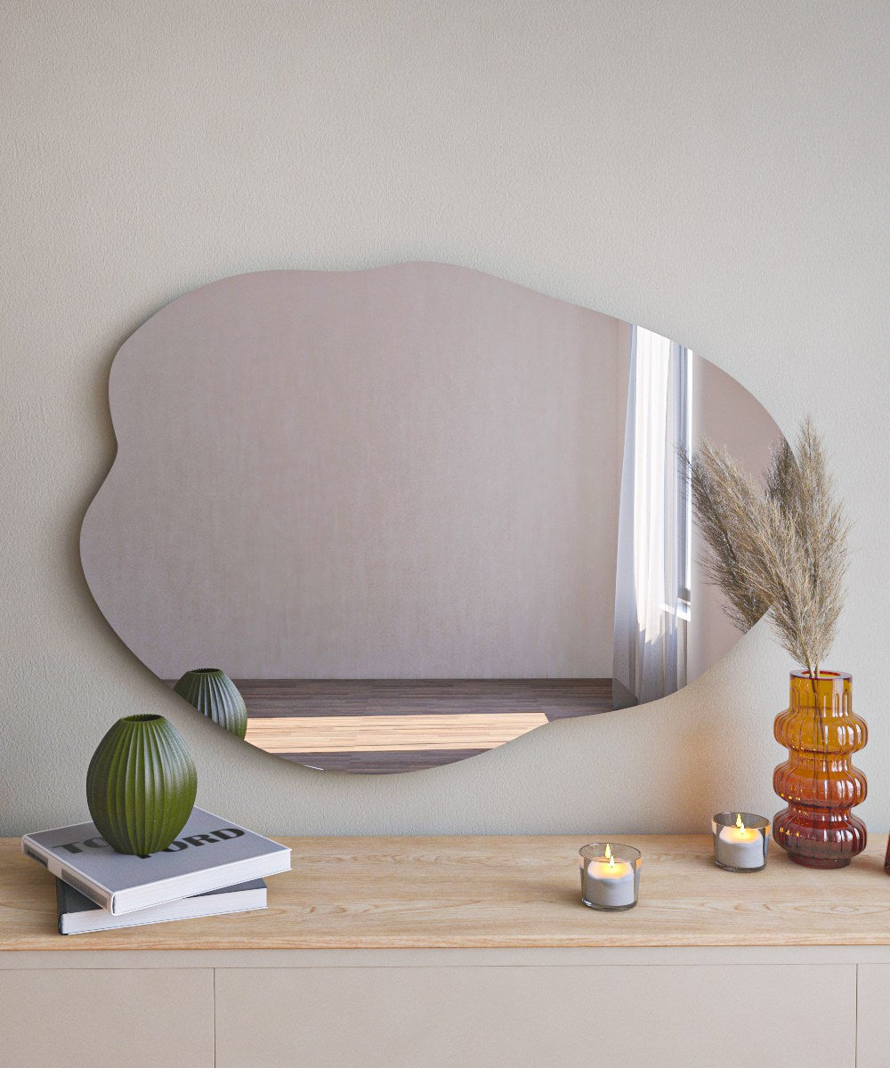 Espelho de cômoda elegante preto, 60 x 85 cm | 100% MDF, Flotal-E ecológico | Design de parede, perfeito para quartos e closets modernos
