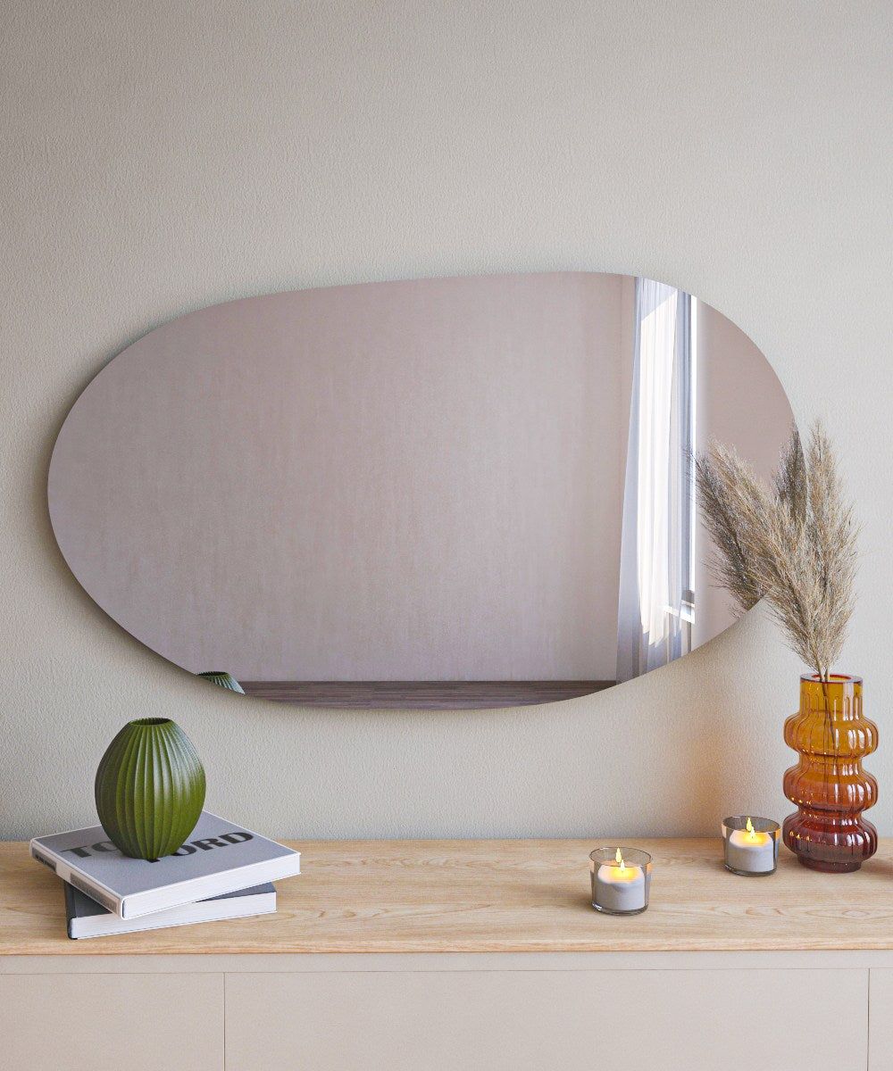 Espelho de cômoda elegante preto, 52 x 89 cm | 100% MDF, Flotal-E ecológico | Design de parede, perfeito para quartos e closets modernos