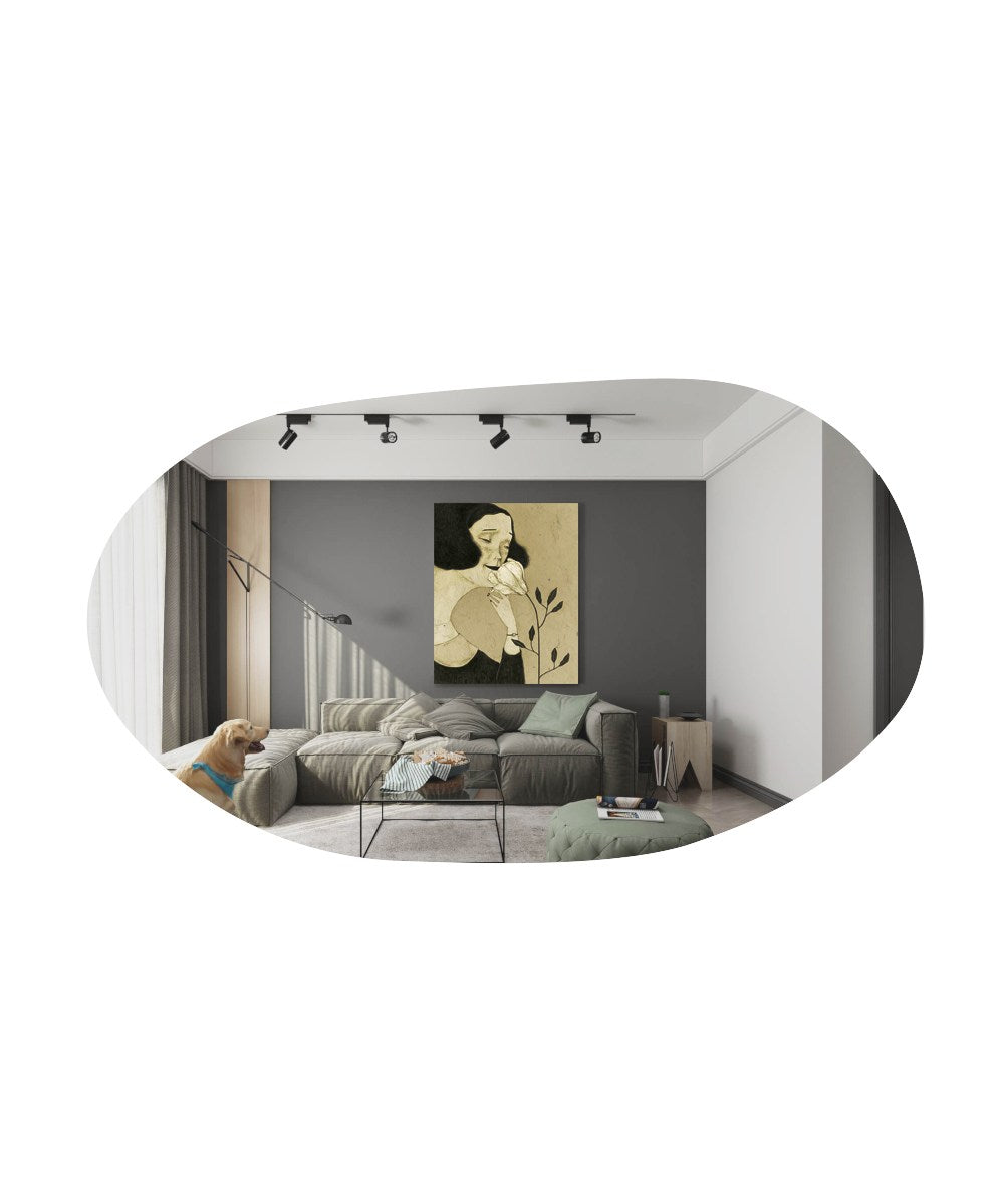 Espelho de cômoda elegante preto, 52 x 89 cm | 100% MDF, Flotal-E ecológico | Design de parede, perfeito para quartos e closets modernos