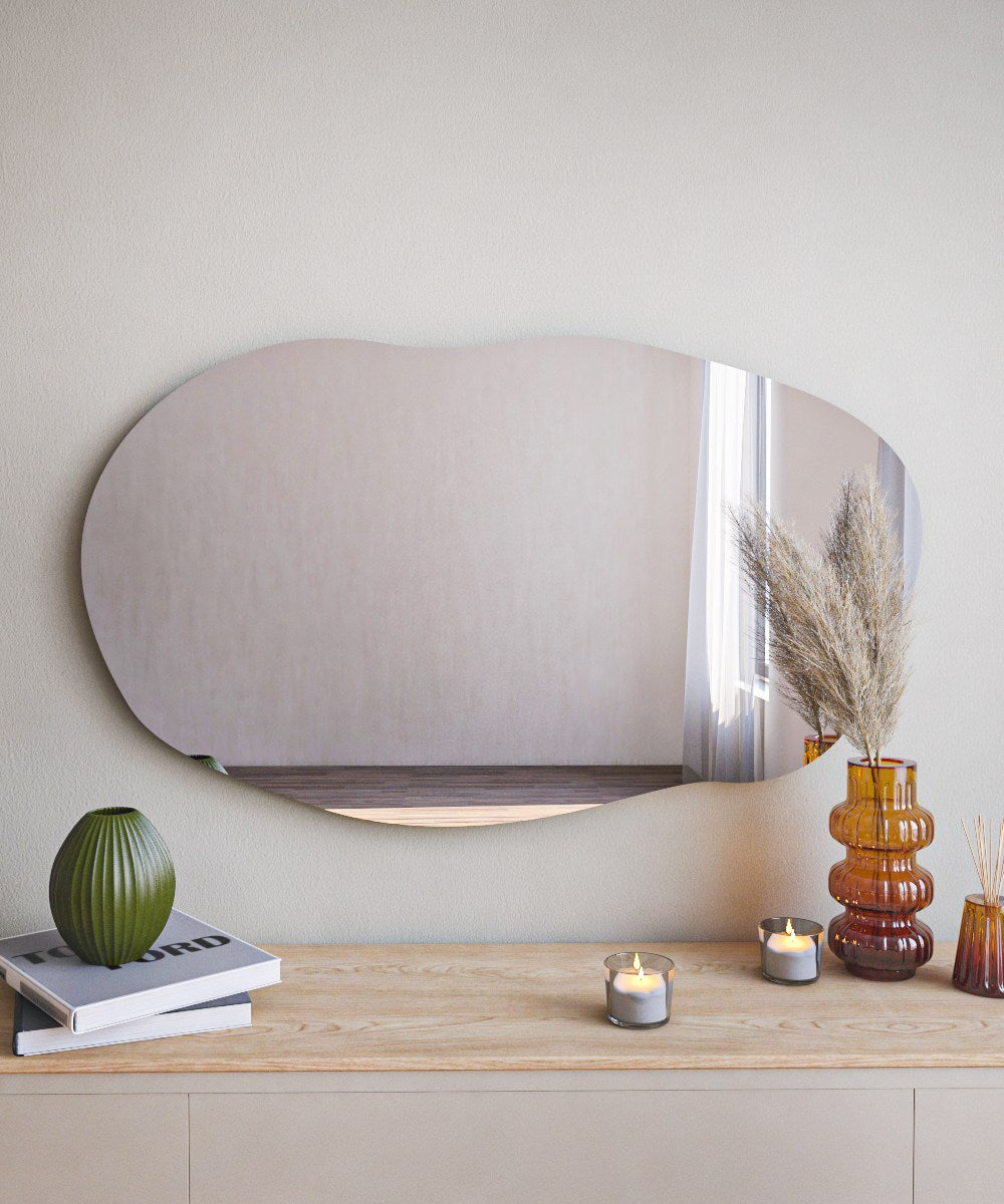 Espelho de cômoda elegante preto, 52 x 89 cm | 100% MDF, Flotal-E ecológico | Design de parede, perfeito para quartos e closets modernos
