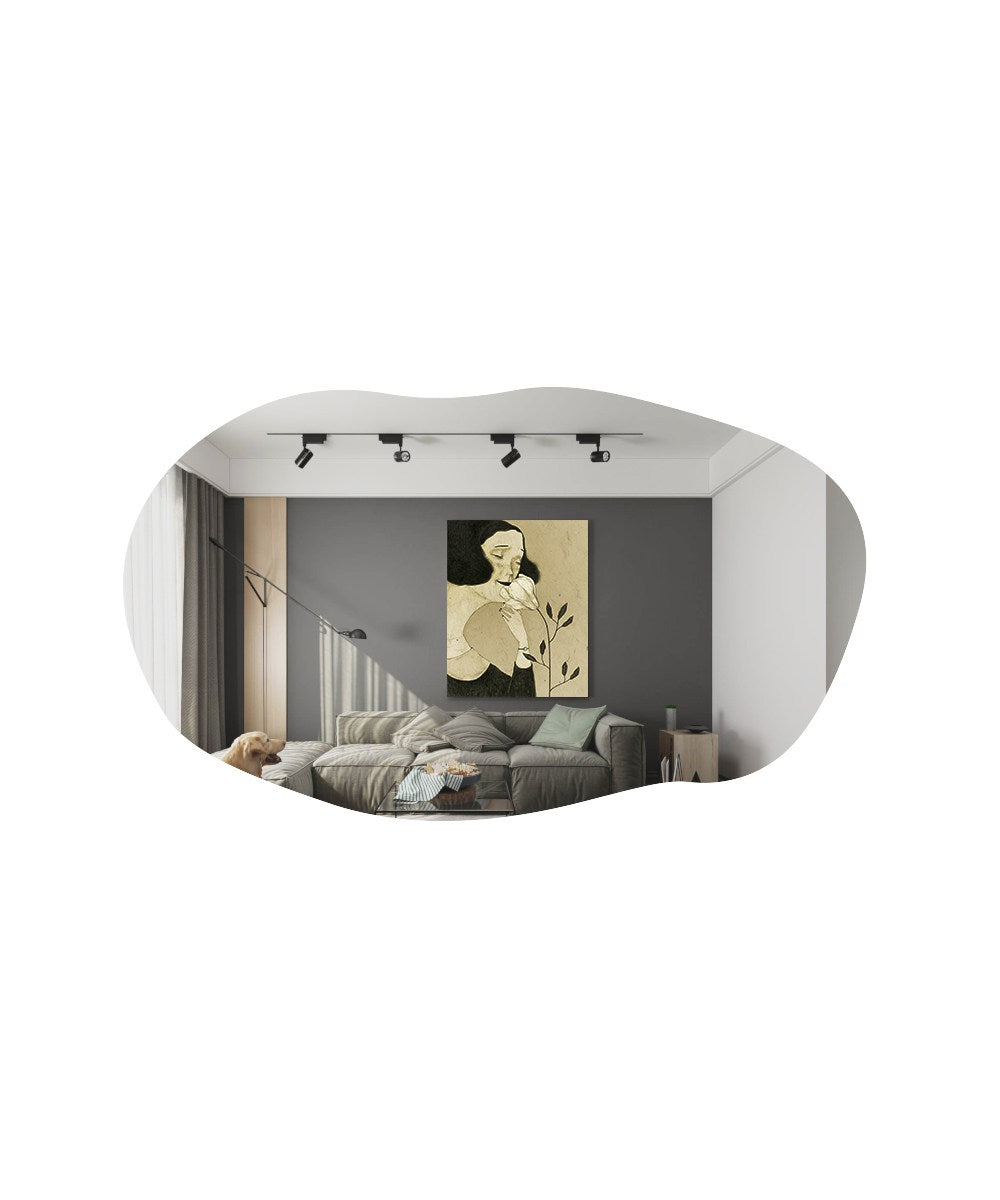 Espelho de cômoda elegante preto, 52 x 89 cm | 100% MDF, Flotal-E ecológico | Design de parede, perfeito para quartos e closets modernos