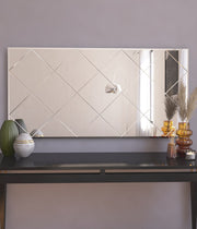 Espelho Argyle elegante, 60 x 120 cm, 100% MDF, Flotal-E ecológico, montável na parede, design branco elegante para decoração e espaços modernos