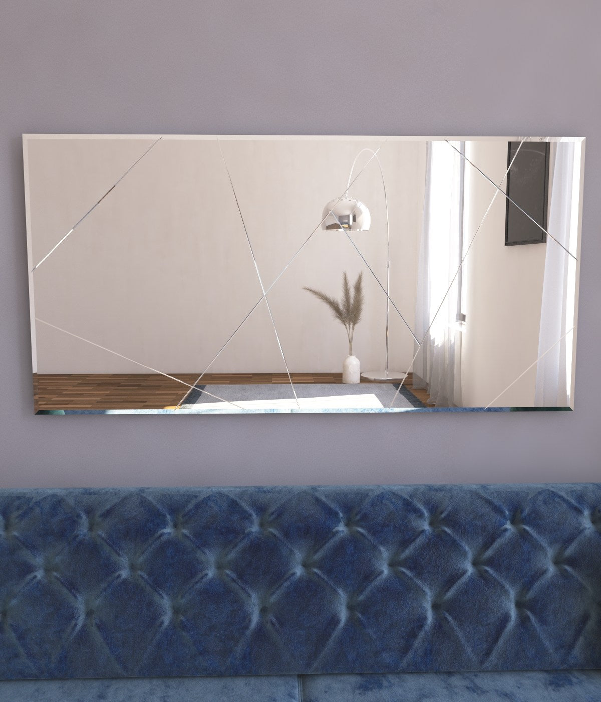Espelho de Parede Elegante, 60 x 120 cm, 100% MDF, Design Ecológico Flotal-E, Acabamento Branco | Perfeito para Decoração de Casa e Espaços Modernos, Fácil de Montar na Parede