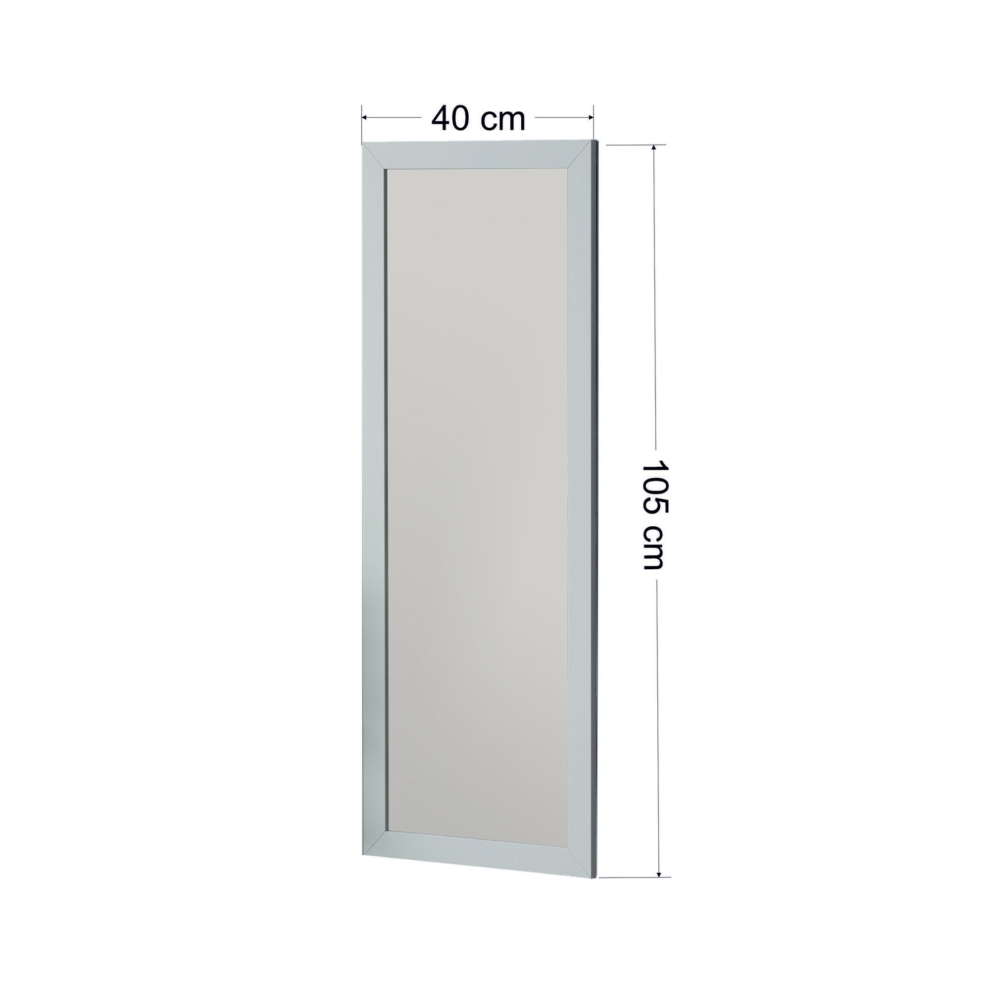 Espelho de parede branco elegante, 40 x 105 cm | 100% MDF, design ecológico Flotal-E | Perfeito para decoração moderna e espaços funcionais