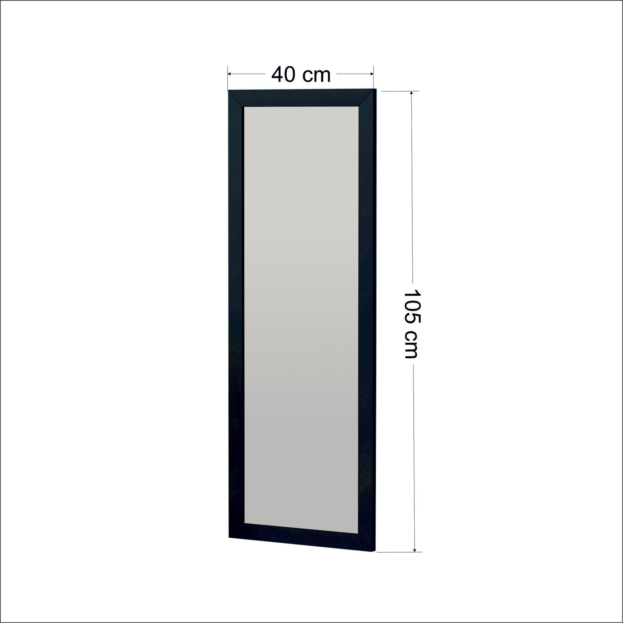 Espelho elegante de vidro preto, 40 x 105 cm | 100% MDF, Flotal-E ecológico | Design de parede para decoração moderna