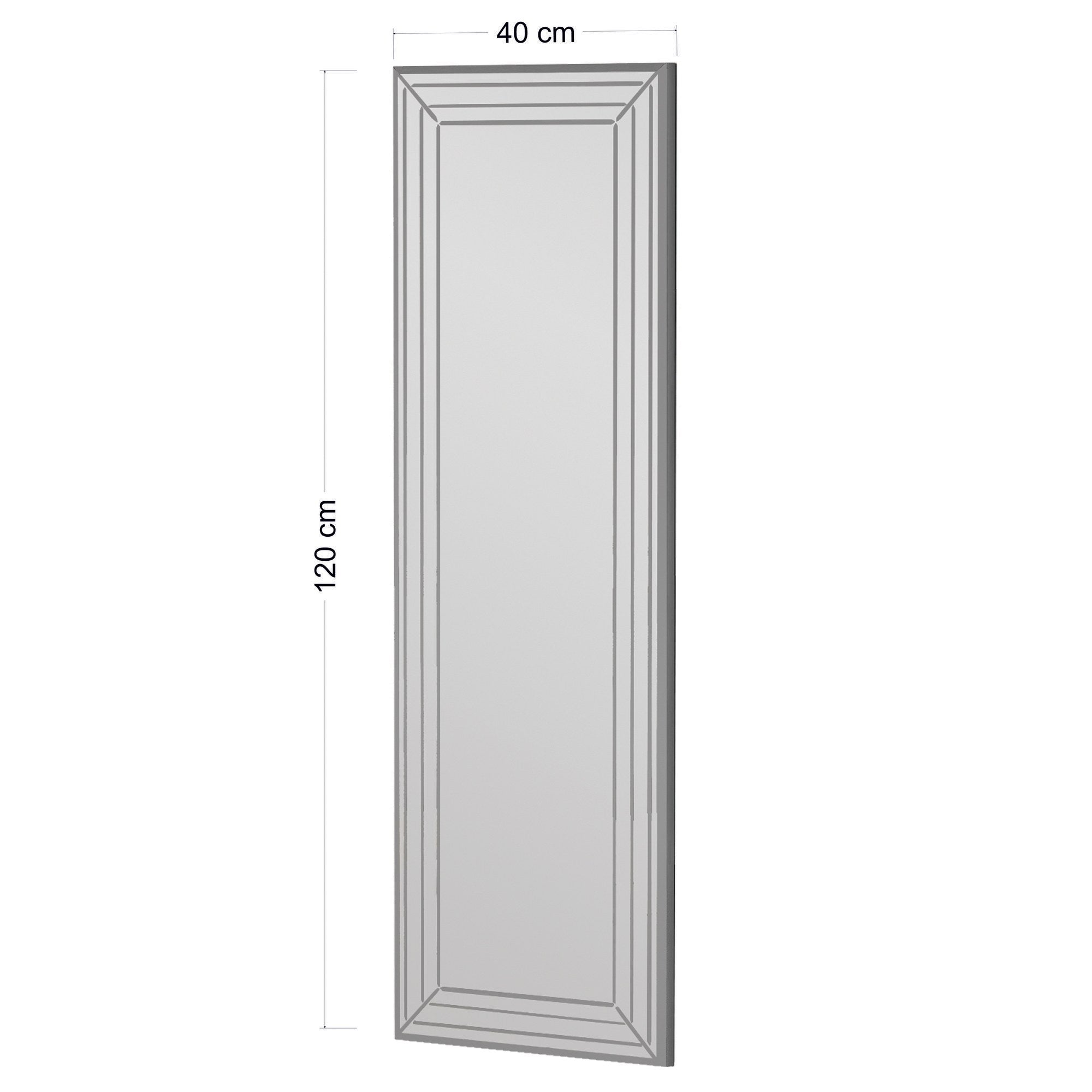 Espelho de cômoda branco elegante, 40 x 120 cm | 100% MDF, Flotal-E ecológico | Design de parede, perfeito para quartos e closets modernos