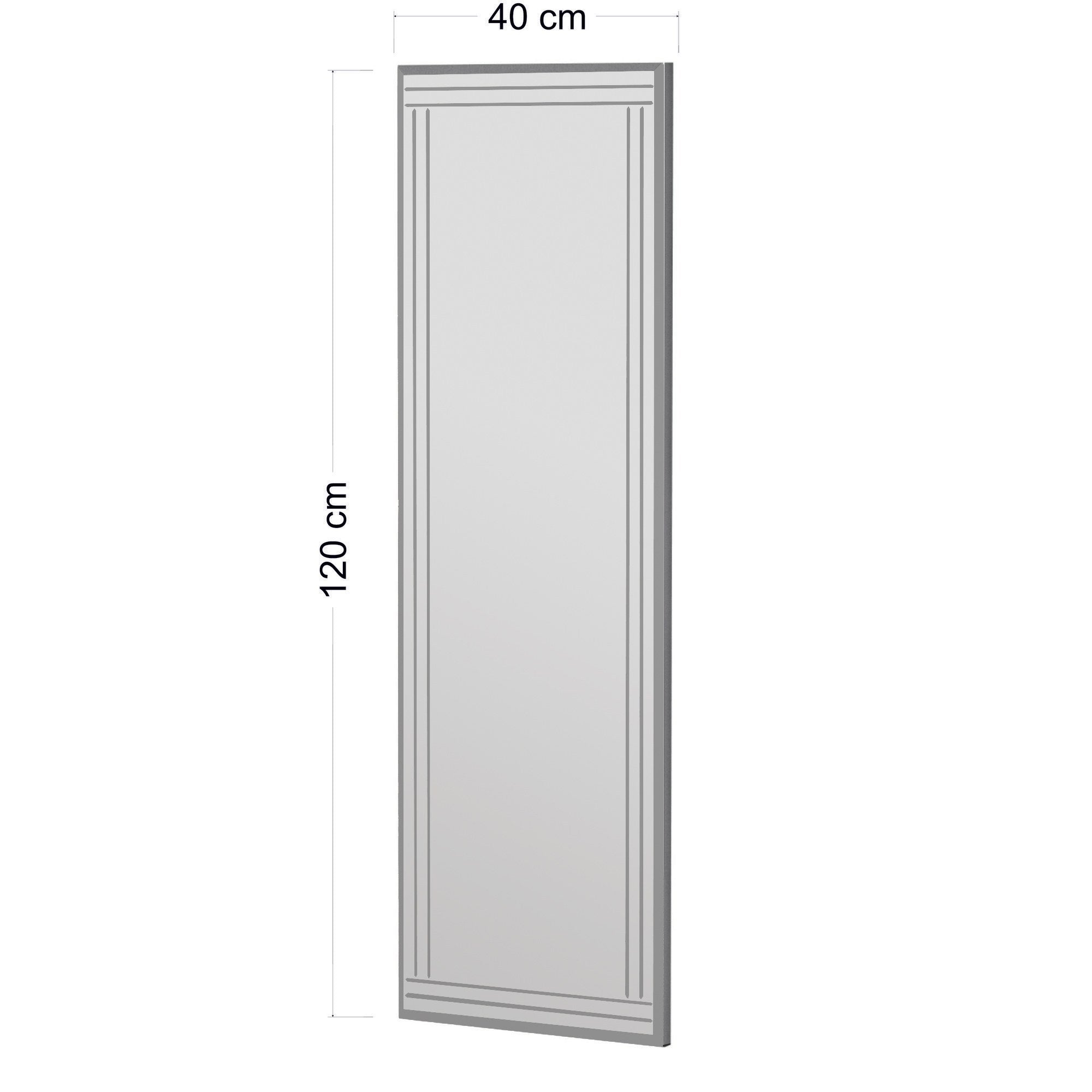 Espelho de cômoda branco elegante, 40 x 120 cm | 100% MDF, Flotal-E ecológico | Design de parede, perfeito para quartos e closets modernos