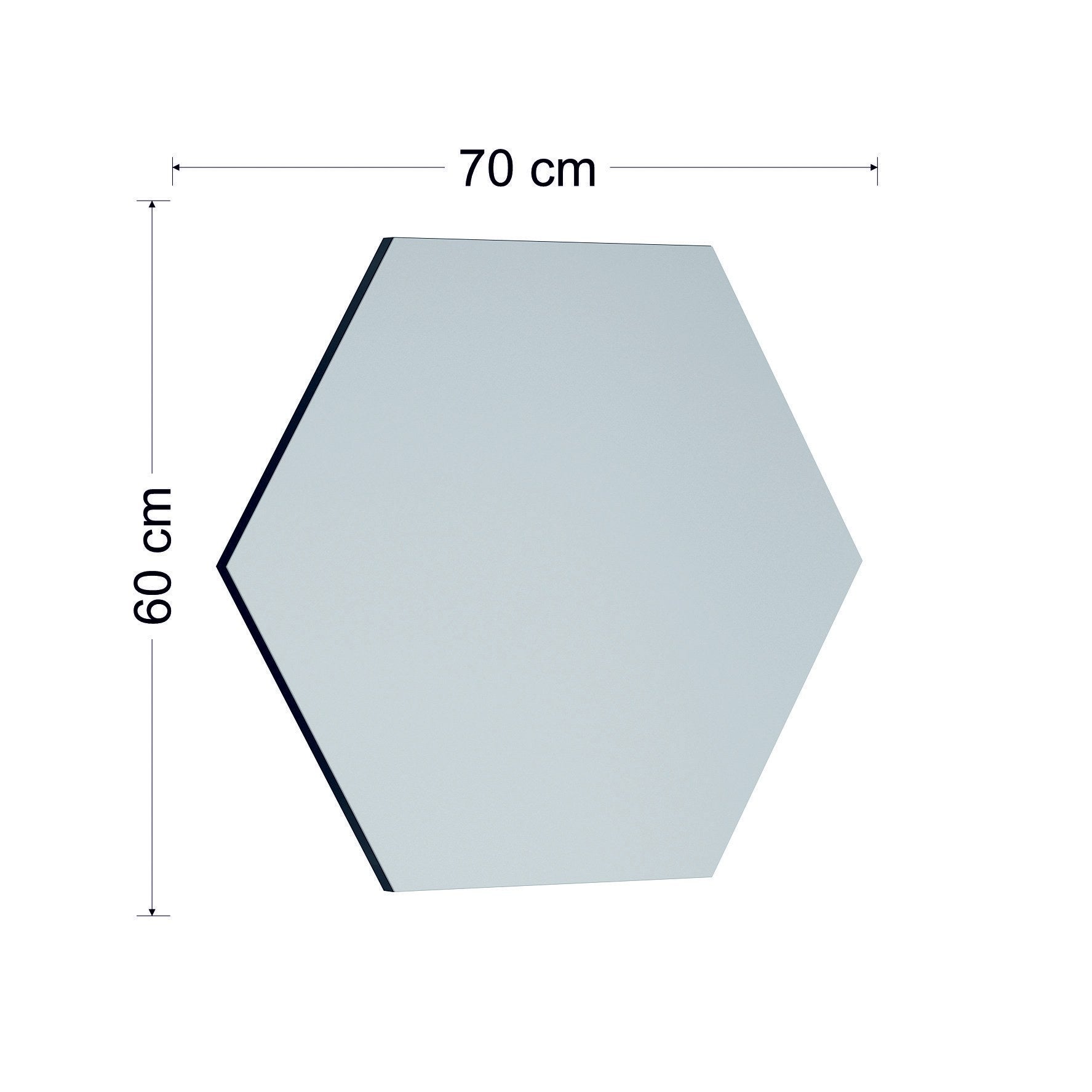 Espelho de parede hexagonal elegante, preto, 70 x 60 x 2,2 cm | 100% MDF, Flotal-E ecológico | Perfeito para decoração moderna e espaços residenciais