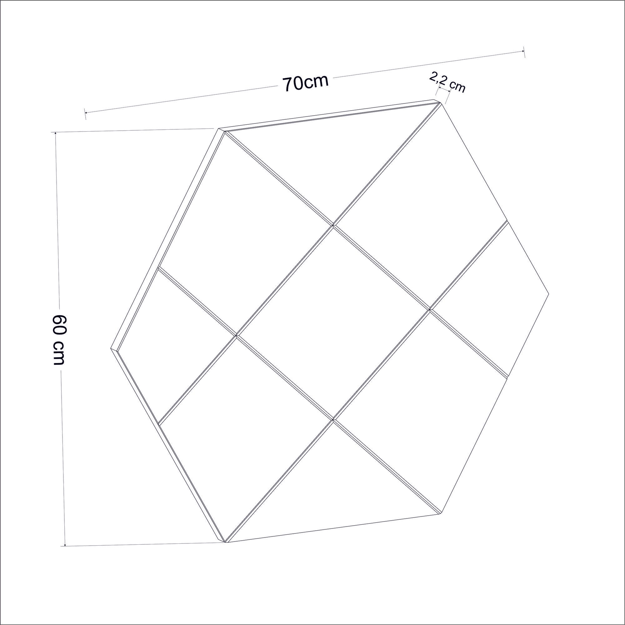 Espelho de Parede Elegante Argyle, 70 x 60 cm, 100% MDF, Design Ecológico Flotal-E, Acabamento Branco | Perfeito para Decoração e Espaços Modernos
