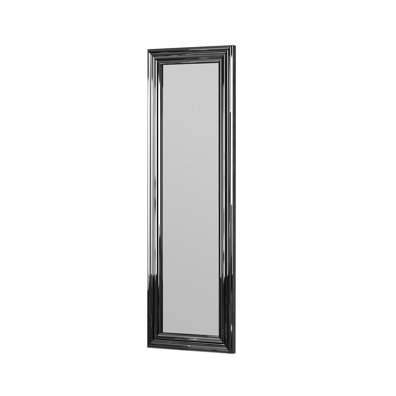 Espelho de cômoda elegante com moldura prateada, 30 x 90 cm | 100% MDF, Flotal-E ecológico | Montável na parede, um complemento elegante para qualquer quarto ou closet