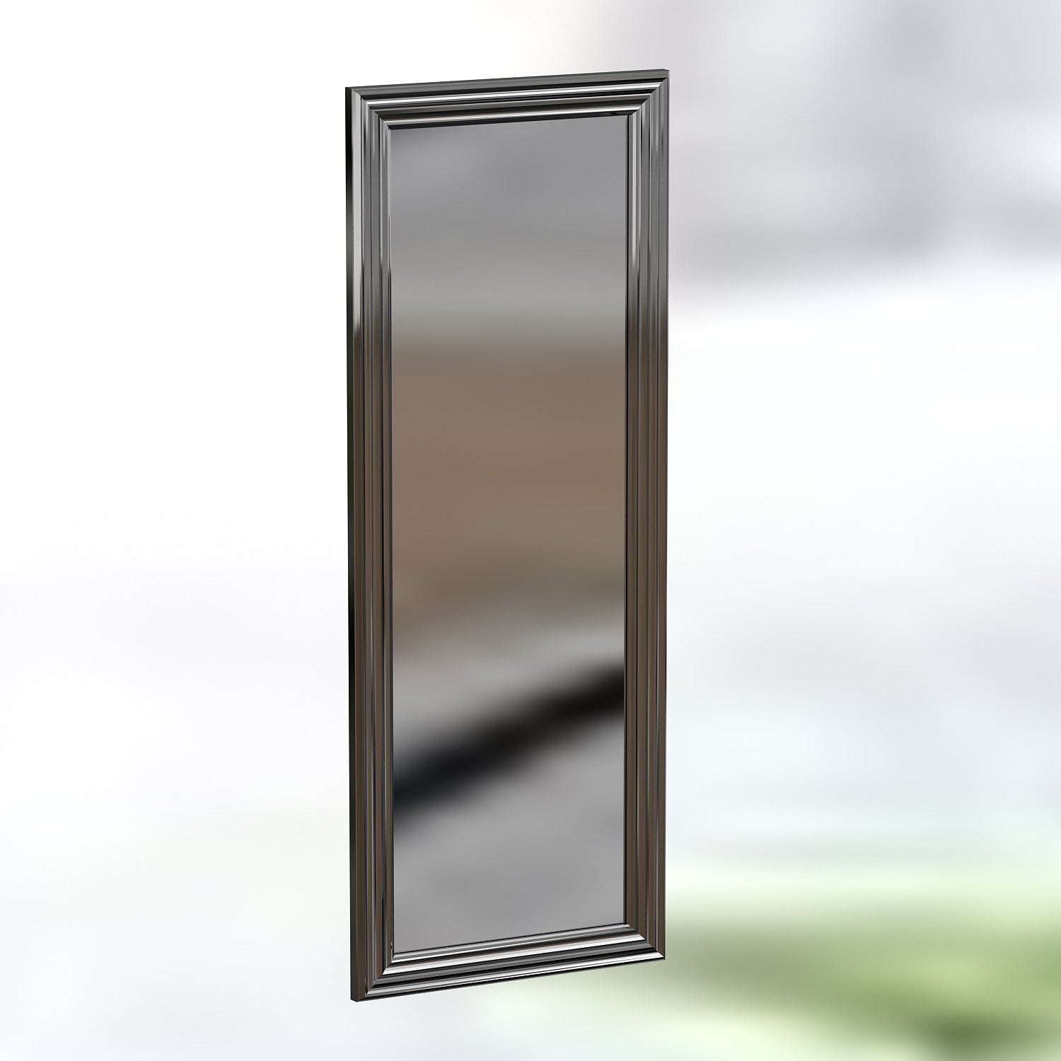 Espelho elegante com moldura prateada, 40 x 105 x 3 cm | 100% MDF, Flotal-E ecológico | Montável na parede, perfeito para decoração moderna e entradas
