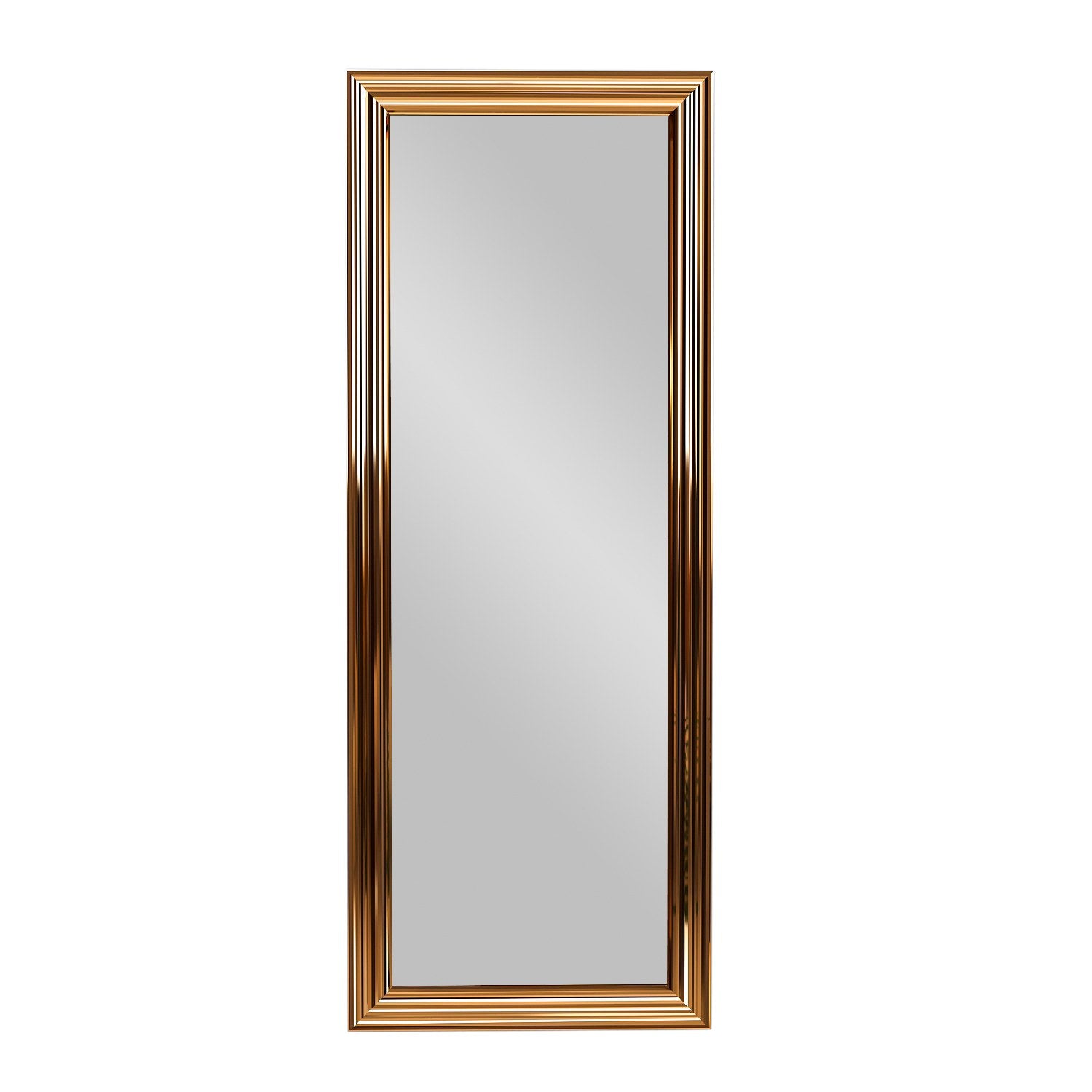 Espelho elegante com moldura de bronze, 40 x 105 x 3 cm | 100% MDF, espelho ecológico Flotal-E | Montável na parede, perfeito para decoração moderna