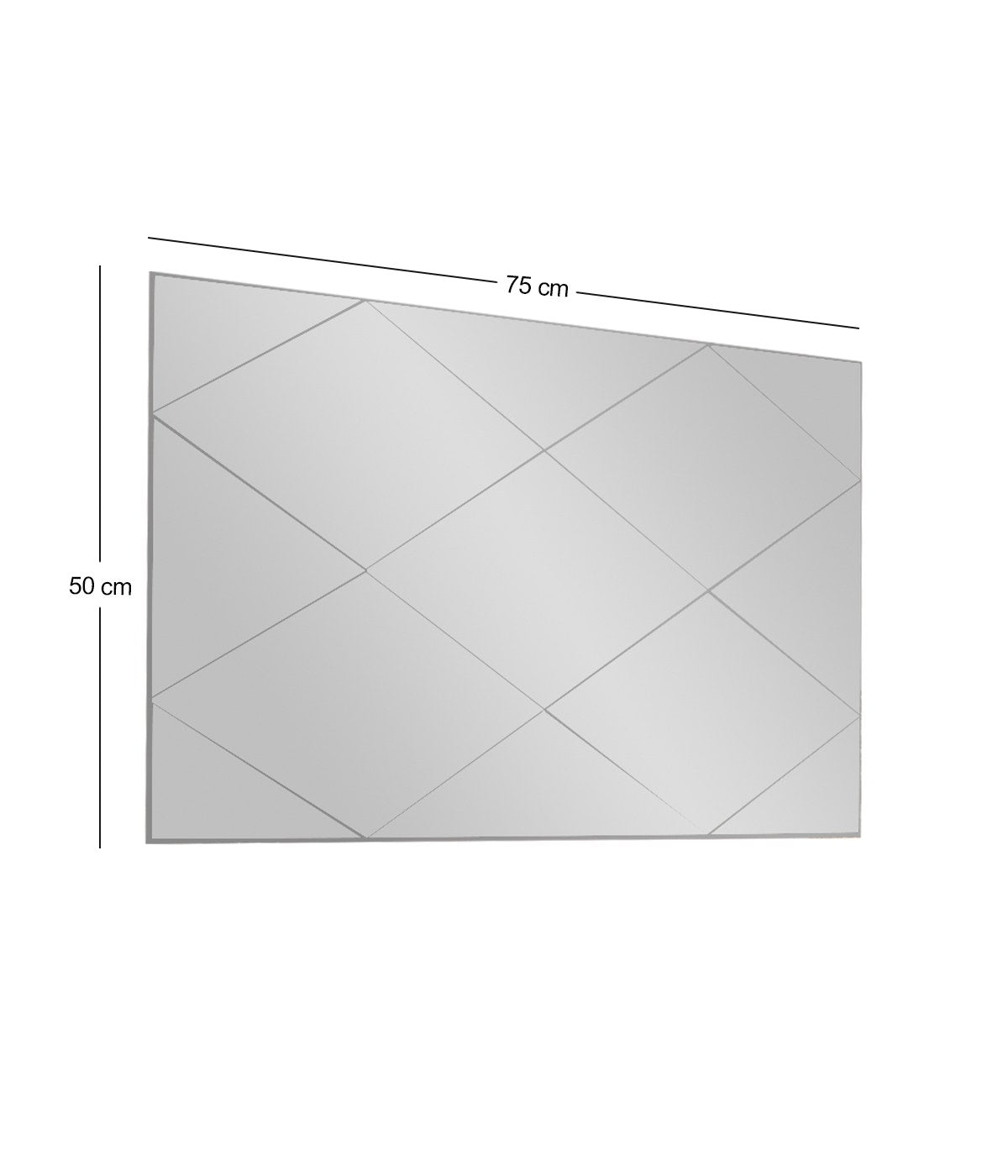Espelho Argyle Elegante, 50 x 75 cm, 100% MDF, Flotal-E Ecológico, Montável na Parede, Design Branco Elegante | Perfeito para Decoração Moderna