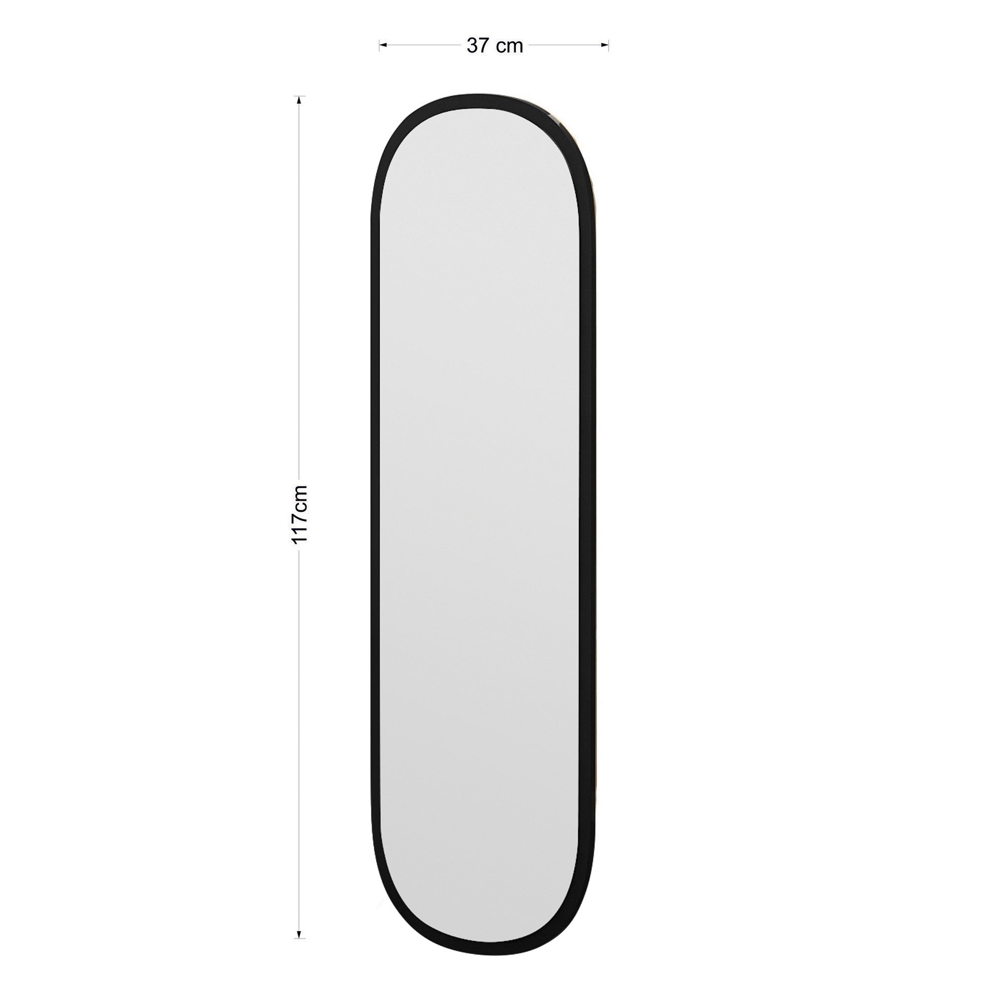 Espelho de parede elegante preto, 40 x 120 x 2,2 cm | 100% MDF, design ecológico Flotal-E | Perfeito para decoração e espaços modernos