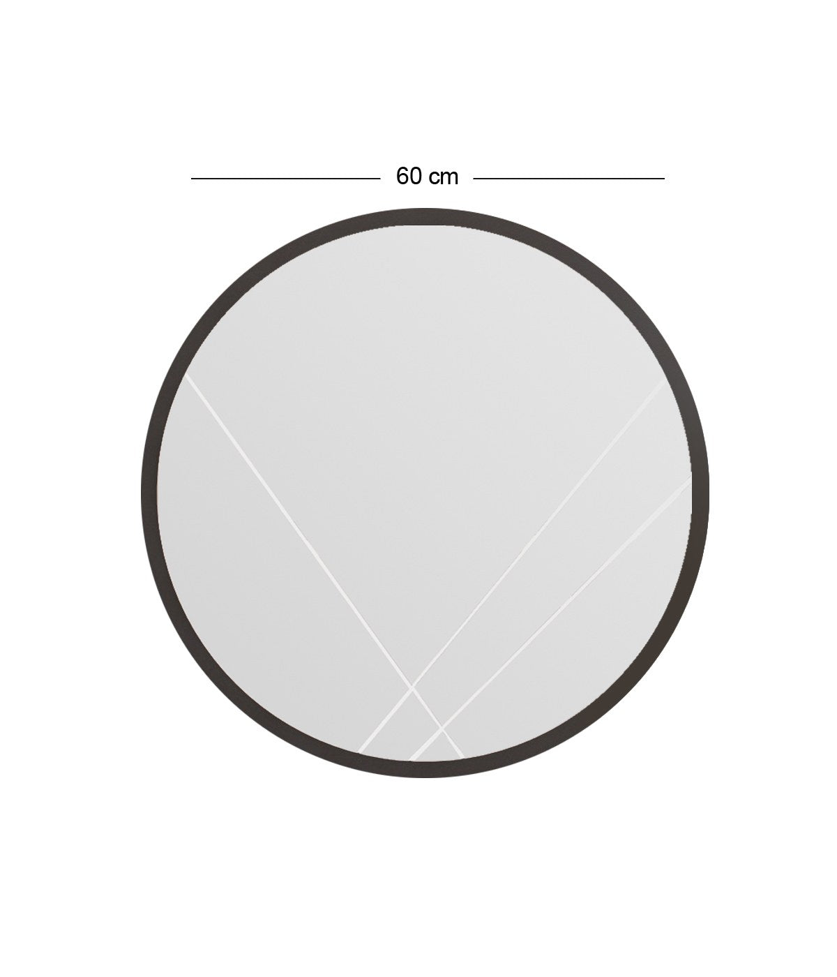 Espelho de parede redondo elegante, 60 cm, preto, 100% MDF, 2,2 cm de profundidade | Design ecológico Flotal-E | Perfeito para decoração e espaços modernos