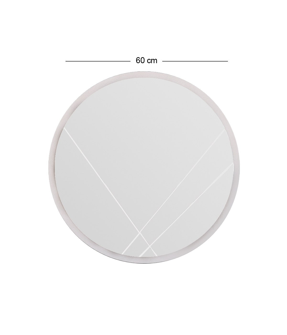 Espelho de parede redondo elegante, 60 cm, branco | 100% MDF, 2,2 cm de profundidade | Design ecológico Flotal-E | Perfeito para decoração e espaços modernos