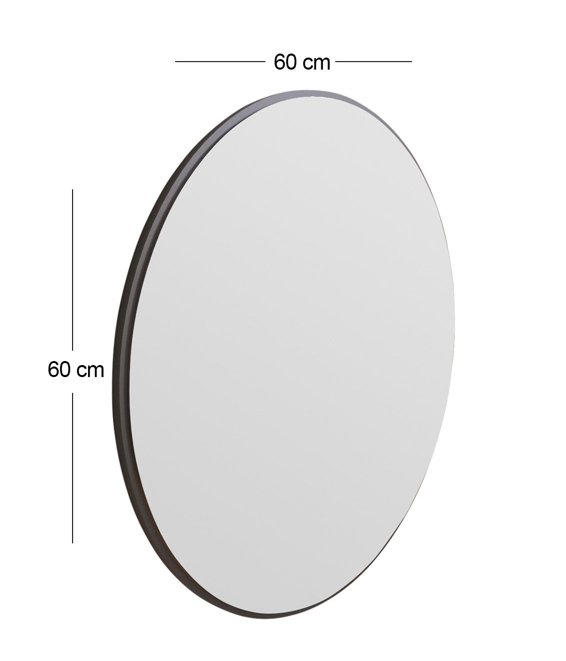 Espelho de parede redondo elegante, 60 cm, preto, 100% MDF, 2,2 cm de profundidade | Design ecológico Flotal-E | Perfeito para decoração e espaços modernos