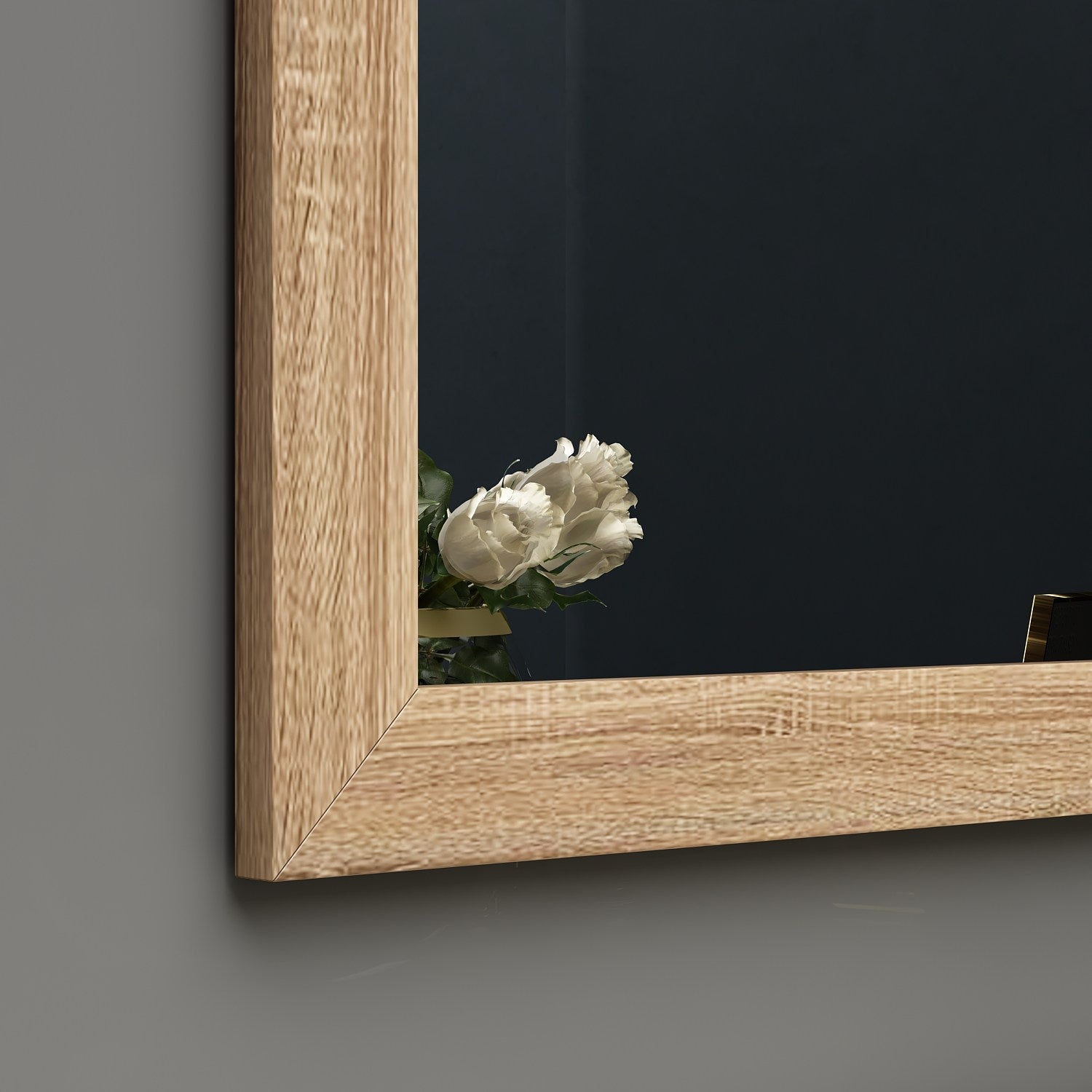 Espelho de Cômoda Elegante, 50 x 75 cm, 100% MDF, Flotal-E Ecológico, Montável na Parede, Cor Natural | Perfeito para Quartos e Closets Modernos