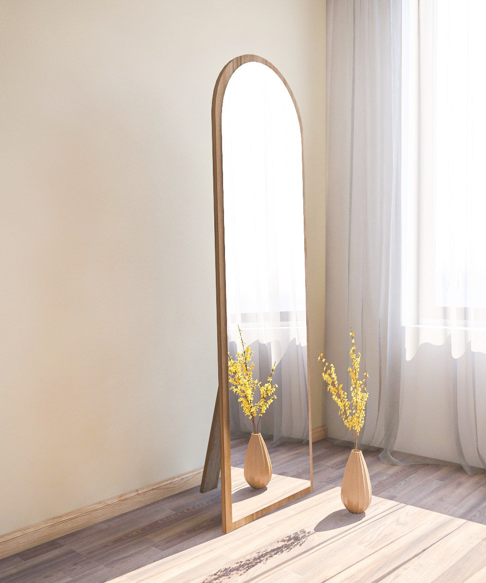 Espelho de parede elegante em nogueira, 50 x 160 x 2,2 cm | 100% MDF, Flotal-E ecológico | Decoração elegante para casa, perfeito para sala de estar e hall de entrada