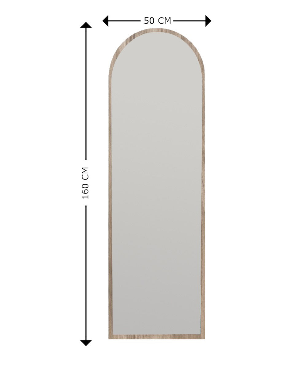 Espelho de parede elegante em nogueira, 50 x 160 x 2,2 cm | 100% MDF, Flotal-E ecológico | Decoração elegante para casa, perfeito para sala de estar e hall de entrada