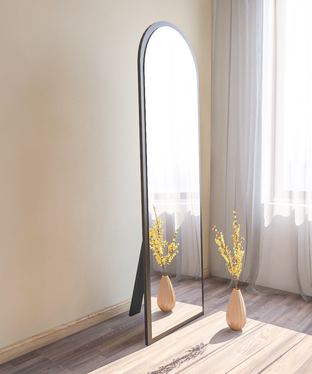 Espelho de parede elegante preto, 50 x 160 cm | 100% MDF, design ecológico Flotal-E | Perfeito para decoração moderna e espaços elegantes
