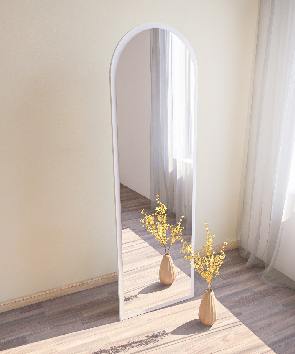 Espelho de parede elegante, 50 x 160 cm, 100% MDF, design ecológico Flotal-E, acabamento branco elegante | Perfeito para decoração e espaços modernos