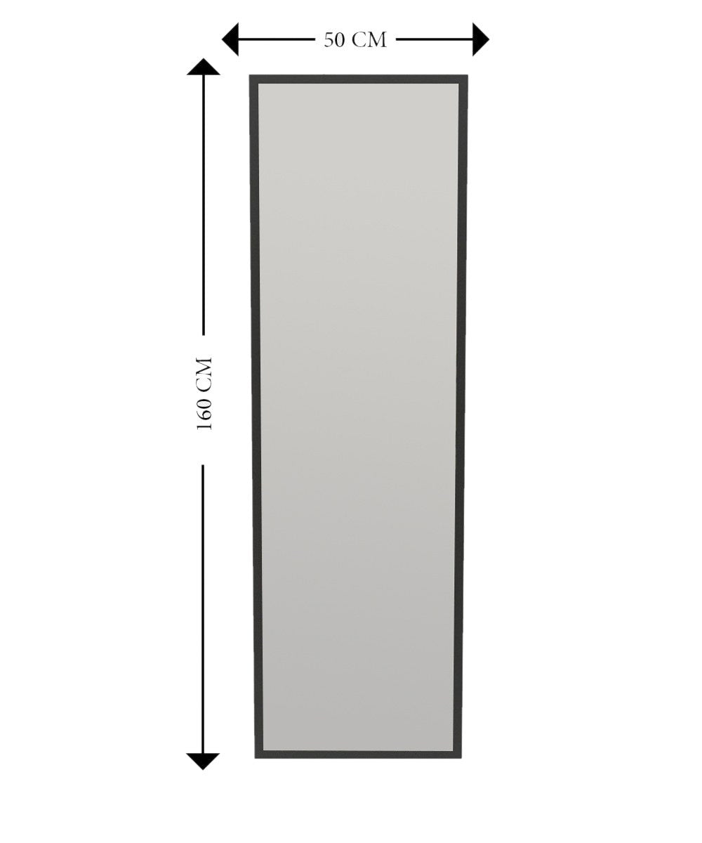 Espelho de chão elegante, 50 cm x 160 cm, preto | 100% MDF, Flotal-E ecológico | Design de parede para decoração moderna