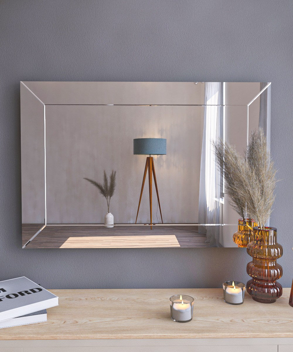 Espelho de cômoda elegante, 50 x 75 cm, branco | 100% MDF, Flotal-E ecológico | Design de parede, perfeito para quartos e closets modernos