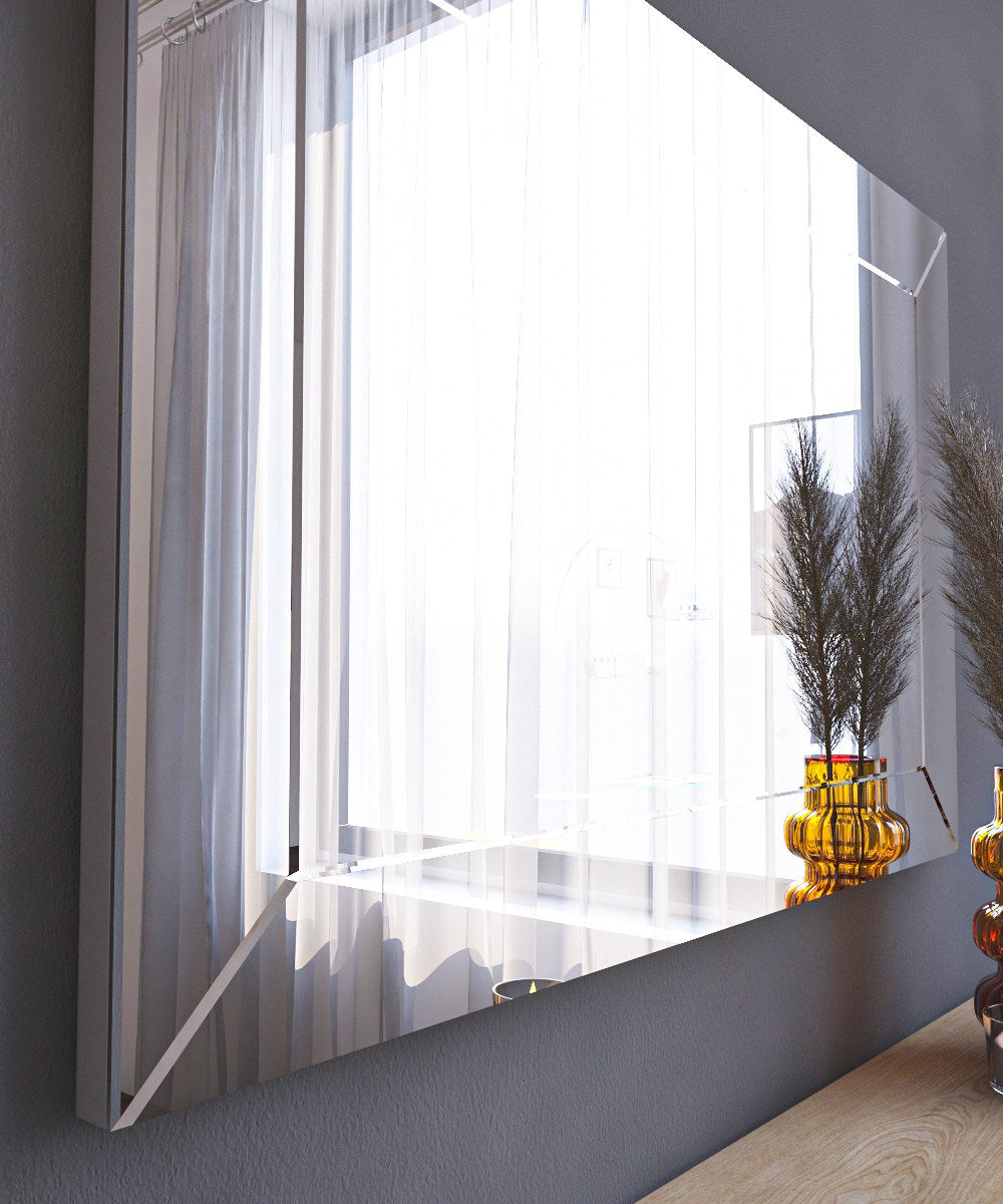 Espelho de cômoda elegante, 50 x 75 cm, branco | 100% MDF, Flotal-E ecológico | Design de parede, perfeito para quartos e closets modernos