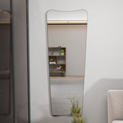 Espelho Cheval elegante, 55 cm x 150 cm, 100% MDF, espelho ecológico Flotal-E, para montagem na parede, design elegante transparente e preto para espaços modernos