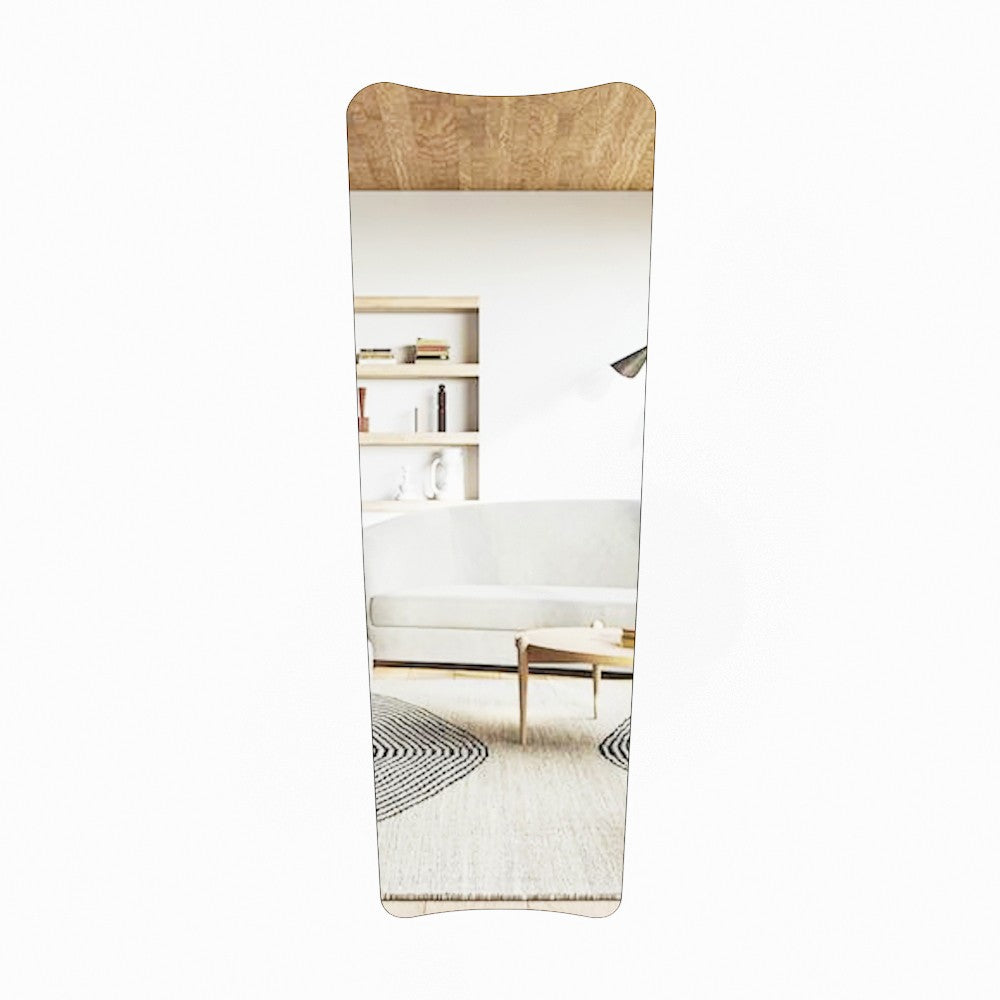 Espelho Cheval elegante, 55 cm x 150 cm, 100% MDF, espelho ecológico Flotal-E, para montagem na parede, design elegante transparente e preto para espaços modernos