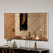 Espelho de parede elegante em bronze, 60 x 120 cm | 100% MDF, design ecológico Flotal-E | Perfeito para decoração de interiores e interiores modernos