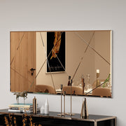 Espelho de parede elegante em bronze, 60 x 120 cm | 100% MDF, design ecológico Flotal-E | Perfeito para decoração de interiores e interiores modernos