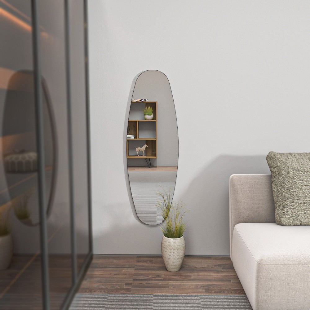 Espelho Cheval Elegante, 40 cm x 120 cm, 100% MDF, Espelho Flotal-E Ecológico, Montável na Parede, Design Transparente | Perfeito para Quartos e Vestiários Modernos