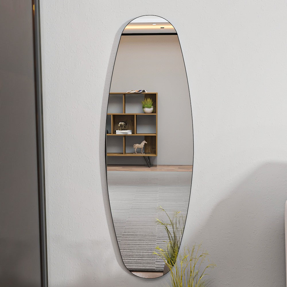 Espelho Cheval Elegante, 40 cm x 120 cm, 100% MDF, Espelho Flotal-E Ecológico, Montável na Parede, Design Transparente | Perfeito para Quartos e Vestiários Modernos