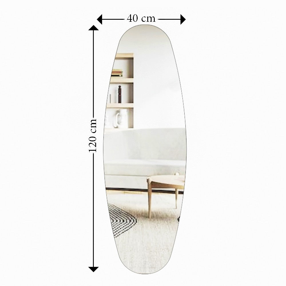 Espelho Cheval Elegante, 40 cm x 120 cm, 100% MDF, Espelho Flotal-E Ecológico, Montável na Parede, Design Transparente | Perfeito para Quartos e Vestiários Modernos