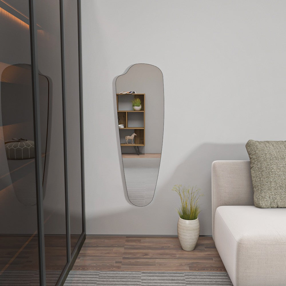 Espelho Cheval Elegante, 40 cm x 120 cm, 100% MDF, Espelho Flotal-E Ecológico, Montável na Parede, Design Transparente | Perfeito para Quartos e Vestiários Modernos