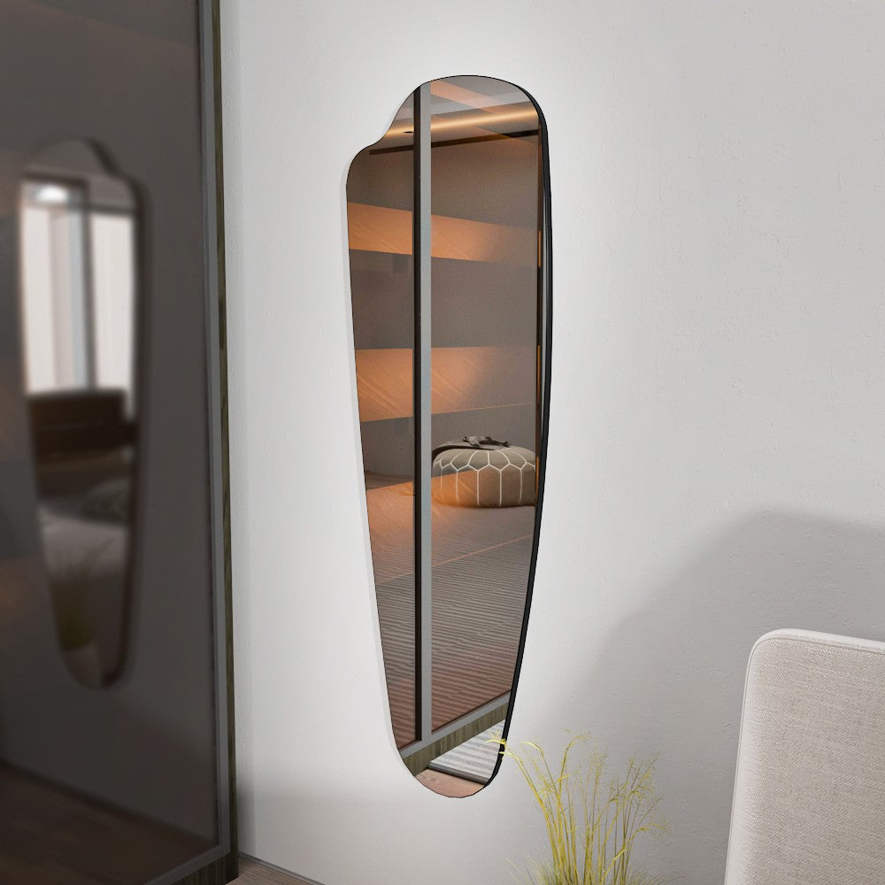 Espelho Cheval Elegante, 40 cm x 120 cm, 100% MDF, Espelho Flotal-E Ecológico, Montável na Parede, Design Transparente | Perfeito para Quartos e Vestiários Modernos