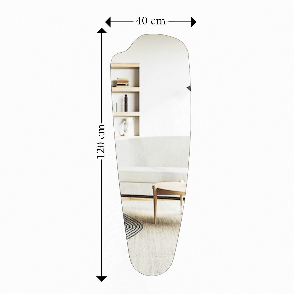 Espelho Cheval Elegante, 40 cm x 120 cm, 100% MDF, Espelho Flotal-E Ecológico, Montável na Parede, Design Transparente | Perfeito para Quartos e Vestiários Modernos