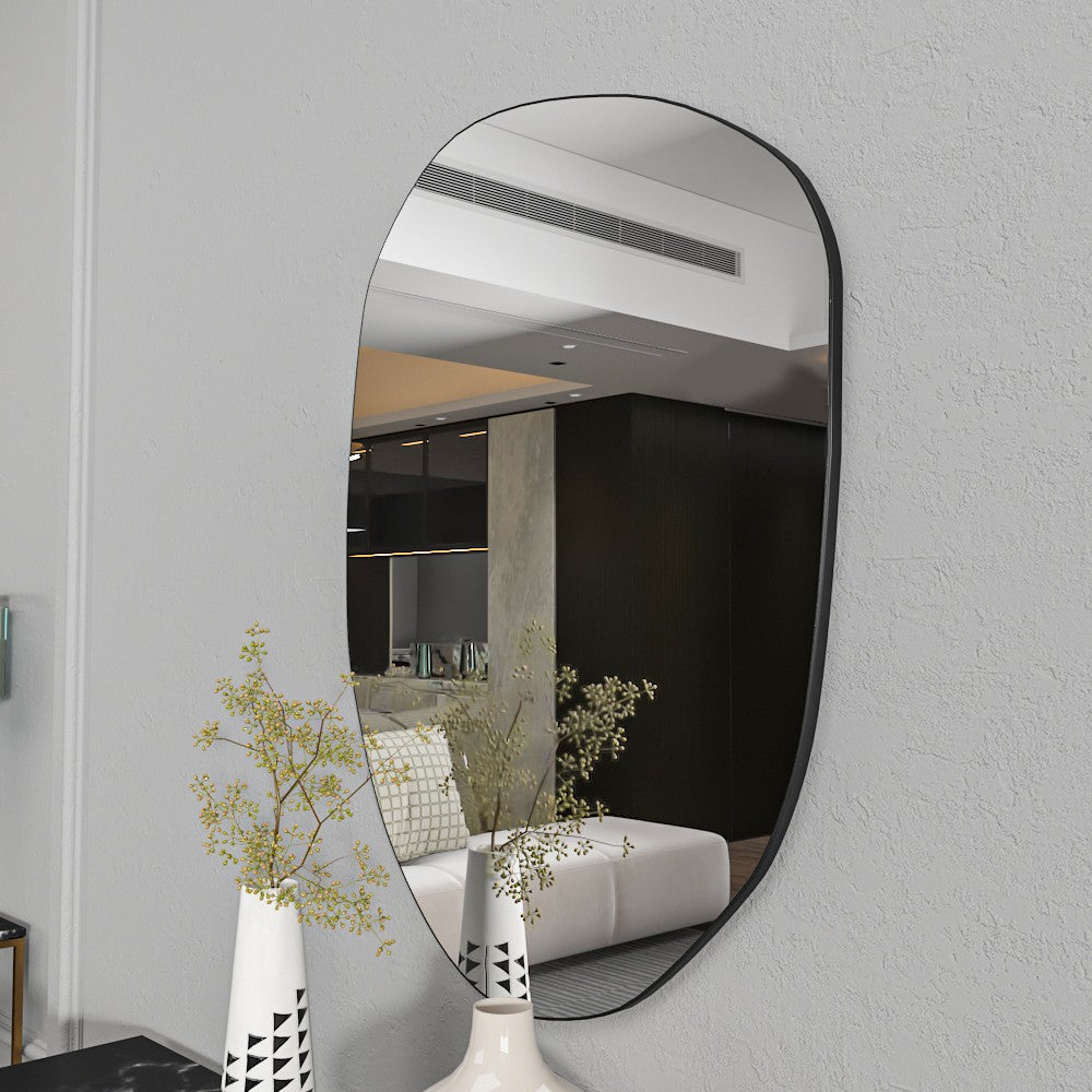 Espelho de Parede Elegante, 55 x 75 cm, 100% MDF, Design Ecológico Flotal-E, Acabamento Transparente | Perfeito para Decoração e Espaços Modernos